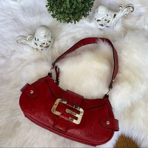 GUESS Red Ostrich look Handbag